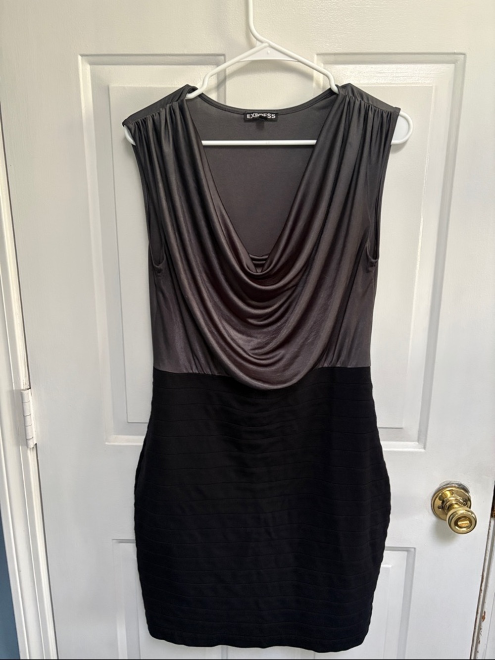 Express Gray and Black Cowl Neck Mini Dress size medium